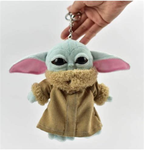 Baby Yoda Mini Keyring Keychain Plush Toy T Christmas Etsy