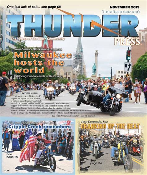 November 2013 Thunder Press Magazine Cover Thunder Magazine Cover