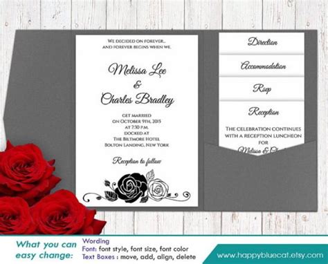 Maybe you would like to learn more about one of these? DiY Printable Pocket Wedding Invitation Template SET- Instant Download -EDITABLE TEXT- Black ...