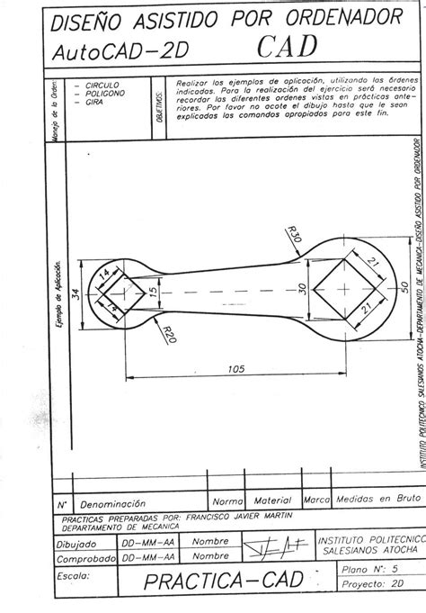 Ejercicios AutoCAD Diseño Asistido por Ordenador diseñador CAD D