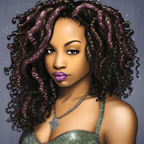 Stunning Full Face African American Short Wavy Curly Locs · Creative