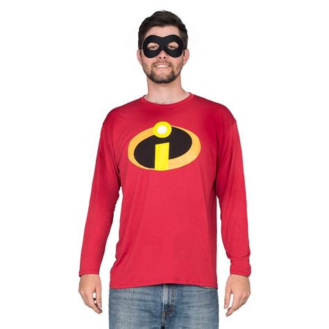 The Incredibles Basicon Red Long Sleeve T Shirt And Mask Costume Set