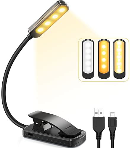 Luz Lectura Teampd Lampara De Lectura Usb Recargable De 360° Flexible Con 9 Leds 3 Modos De Luz