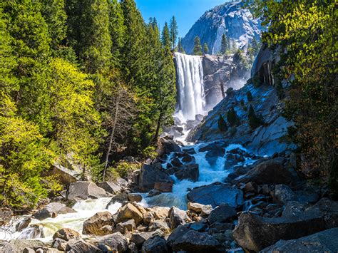Bilder Yosemite Kalifornien Usa Natur Gebirge Wasserfall Park Steine