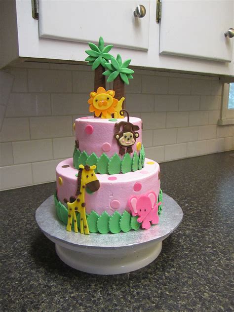 Pin By Lindsey Davis On Lcd Shower Cakes Jungle Baby Shower Cake