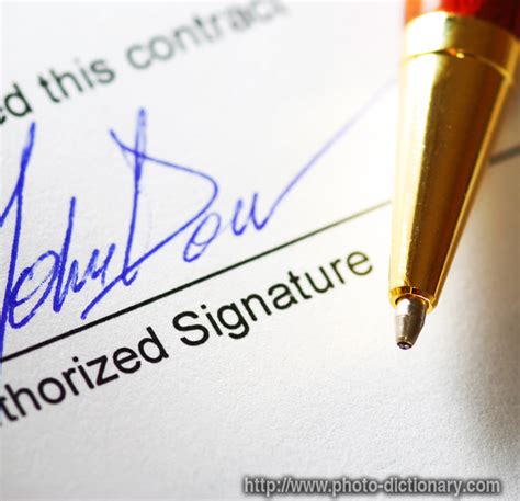 Signing A Contract Photopicture Definition At Photo Dictionary