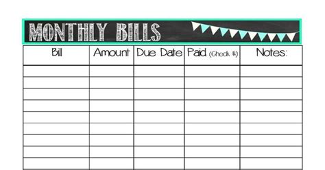 Please let us know if you have suggestions to add to the list! printable work sheets on tracking bills. budget - Google ...