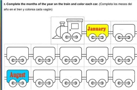 Completa Los Meses Del Año En El Tren Y Colorea Cada Vagón Brainlylat