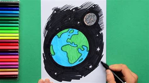 How To Draw Planet Earth From Space Youtube