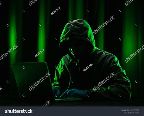 Hackers Wear Hoods Cover Their Faces Stock Photo 2053555796 Shutterstock