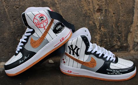 Here's where to cop nike's customizable air force 1. Custom painted Nike Air Force 1 High NY Yankees