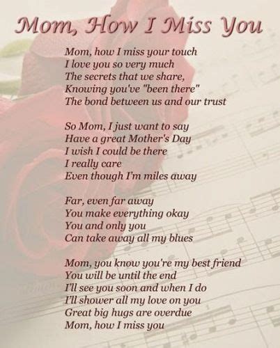 I Miss You Mom Poems 2016 Mom In Heaven Poems From