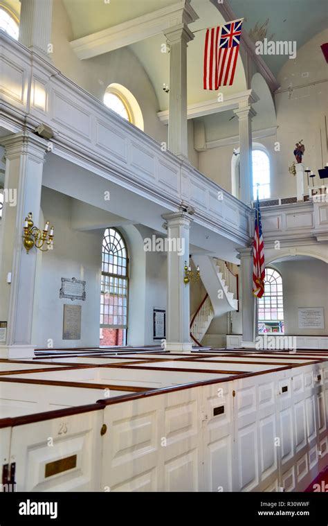 Inside Boston Massachusetts Old North Church Famous For Signal To
