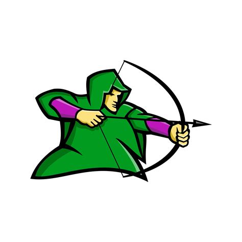 Medieval Archer With Bow And Arrow Mascot Vector Art 2860649 Vector Art