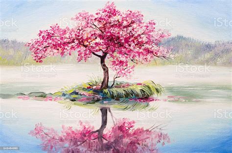 Learn how to paint cherry blossoms with watercolors in just a few simple steps. Oil Painting Landscape Oriental Cherry Tree Sakura On The ...
