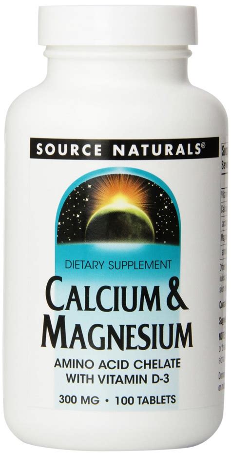 Source Naturals Calciummagnesium Chelate 200 Mg100 Mg 100 Tablets
