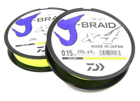 Шнур Daiwa J Braid X4 0 15мм 270м Yellow купить в интернет магазине