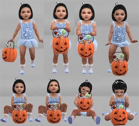 Halloween Pose Pack And Pumpkin Bucket For Toddlers At Giulietta Sims