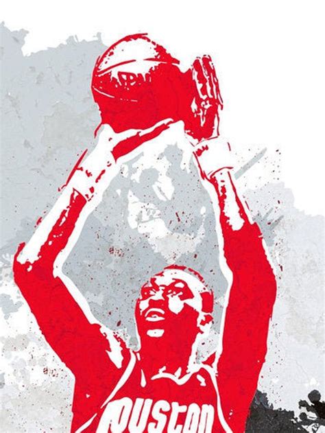 Hakeem Olajuwon Houston Rockets Wall Art Poster Sports Etsy