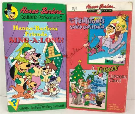 2 Lot Hanna Barbera Vhs Flintstone Saved Christmas Jetson Carol And Sing