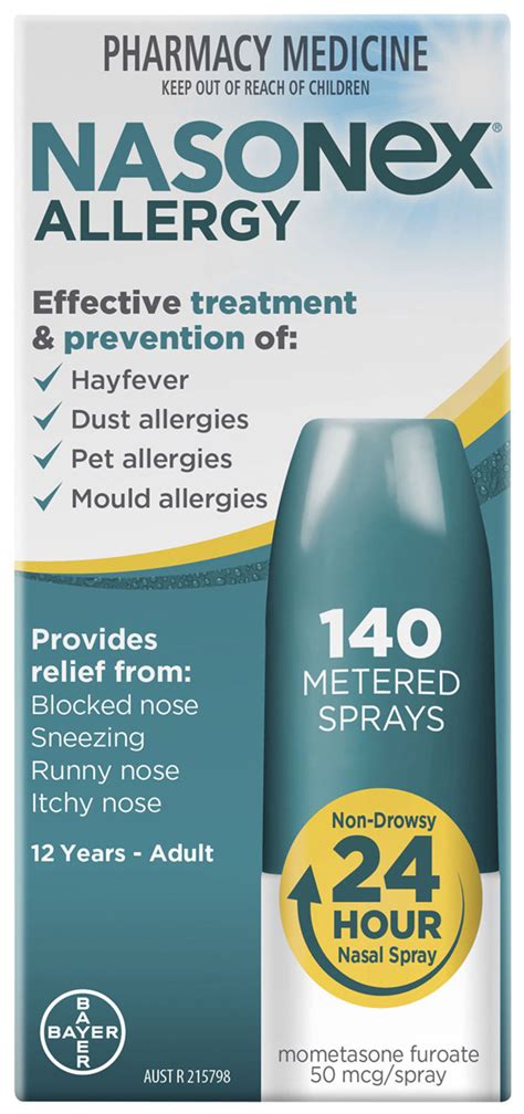 Nasonex Allergy Non Drowsy 24 Hour Nasal Spray 140 Sprays Moama Pharmacy