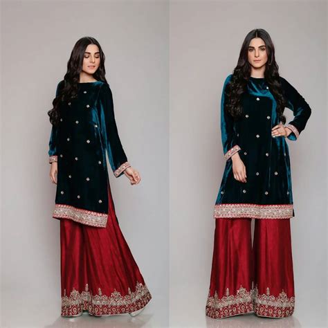 Simple abaya designs 2017 and 2018 top pakistan pinterest. Velvet Shirt Trousers- Winter Velvet Dresses Designs ...