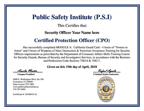 Basic Security Training | Public Safety Institute