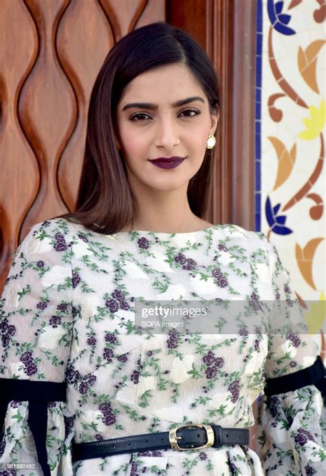 Indian Film Actress Sonam Kapoor Pose For A Picture During The News