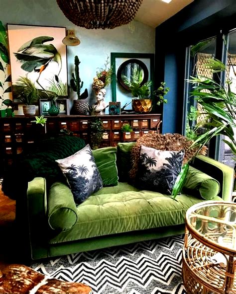This Is Insane But Really Cool Botanical Dark Boho Living Room Dreams