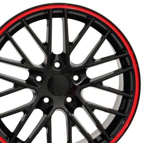 18 Chevrolet Corvette C6 Zr1 Wheel Black With Red Band 18x85 Rim
