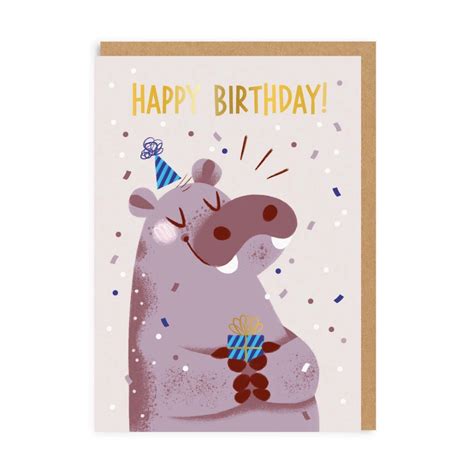 Happy Birthday Hippo Greeting Card Greeting Card Inspiration