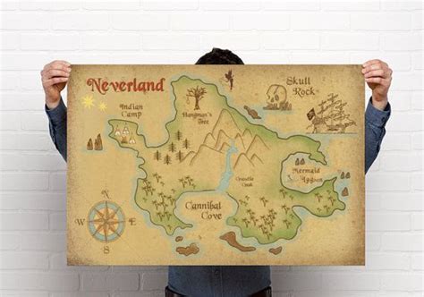 Off To Neverland Escape From Winter With This Neverland Map Wall Art