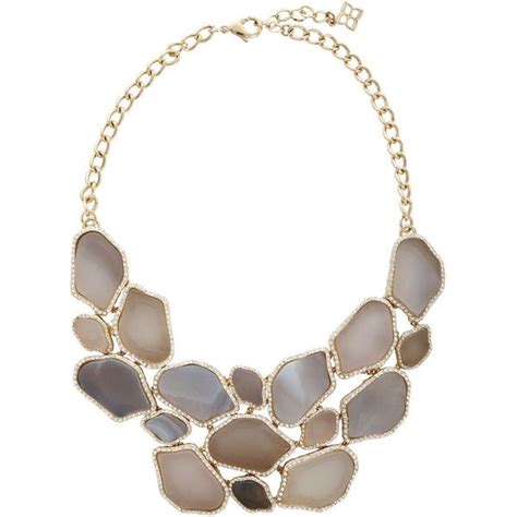 Natural Stone Statement Necklace Liked On Polyvore Featuring Jewelry