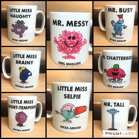 Personalised Mugs Little Miss And Mr Men Characters With Name
