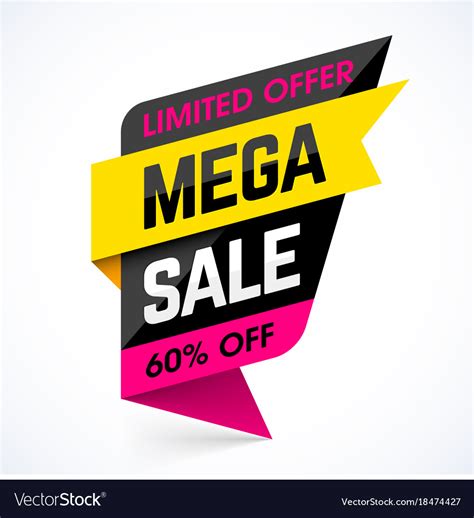 Limited Offer Mega Sale Banner Royalty Free Vector Image