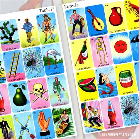 40 Tarjetas De Loteria Mexicana Mexican Loteria Cards Etsy España