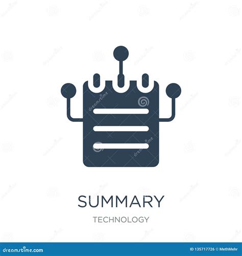 Summary Icon In Trendy Design Style Summary Icon Isolated On White