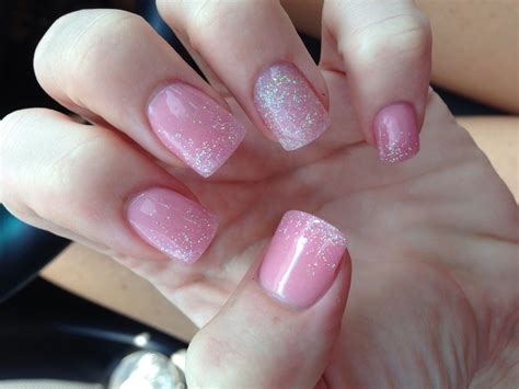 Nail Art Solar Nails Pretty In Pink Ring Finger All Glitter And
