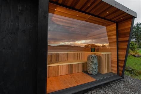 Aire Sauna With Glass Wall By Heartwood Saunas Outdoor Sauna Sauna