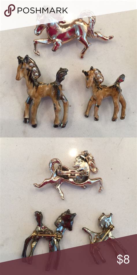 Vintage Horses Pins Set ️ ️ ️ Vintage Horse 60s Jewelry Vintage