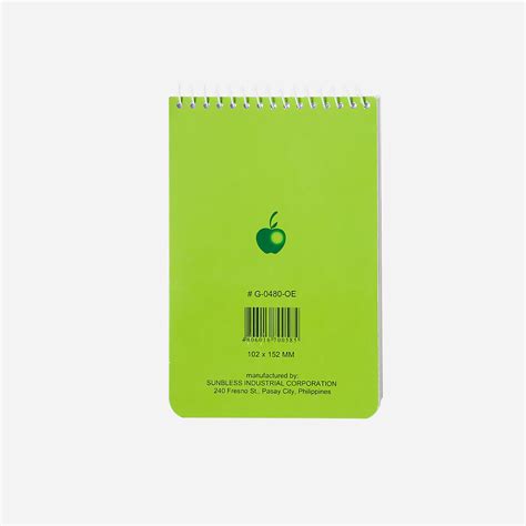 Order Green Apple 80 Leaves 4x6 Notebook The Sm Store