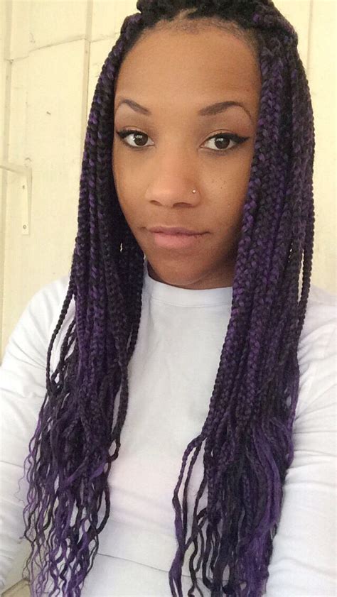 My Purple And Black Box Braids Unique Hairstyles Protective