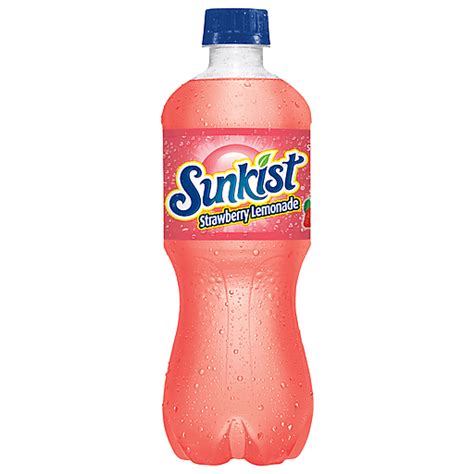 Sunkist Strawberry Lemonade Soda 20 Fl Oz Tonys
