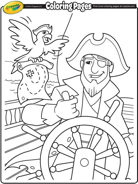 Pirates coloring pages for kids. Pirate at the Helm Coloring Page | crayola.com
