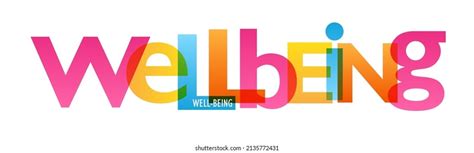 Wellness Colorful Vector Typography Banner Stock Vector Royalty Free