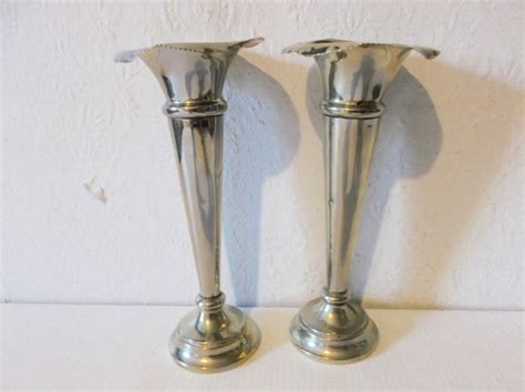 Pair Of Art Nouveau Silver Bud Posey Vases Etsy Uk Art Nouveau Silver Art Nouveau Vase