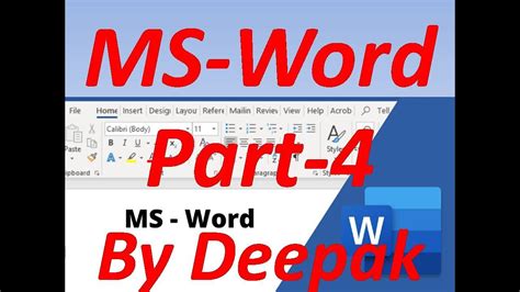 Microsoft Word Tutorial Hindi Completems Word Tutorial For Beginners Dye2376 Youtube