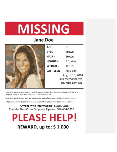 Missing Poster Template