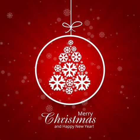 Beautiful Merry Christmas Card With Ball Background Vector 258113