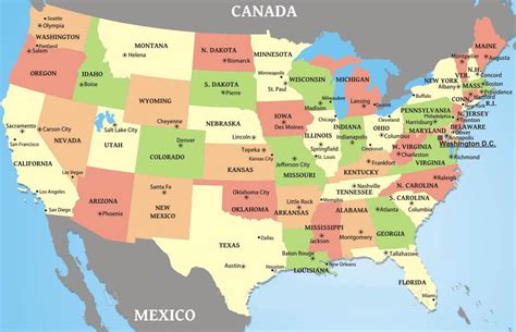 Map Of The United States With Capitals Share Map